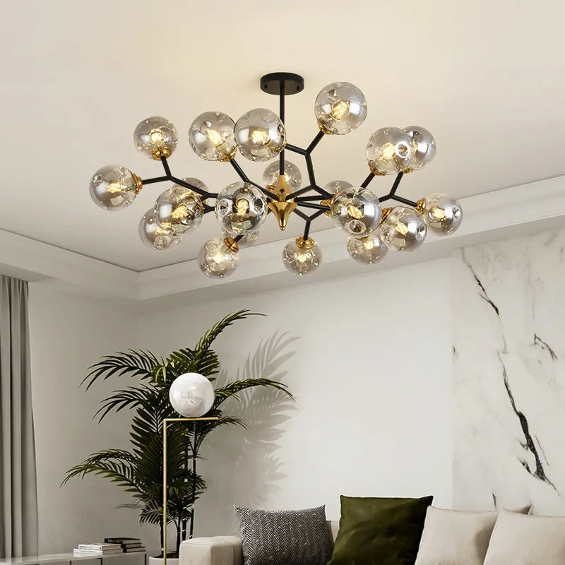 Moderner Kronleuchter aus Geblasenem Glas – Dimmbar, LED, Flush Mount für Wohn- und Essräume 3