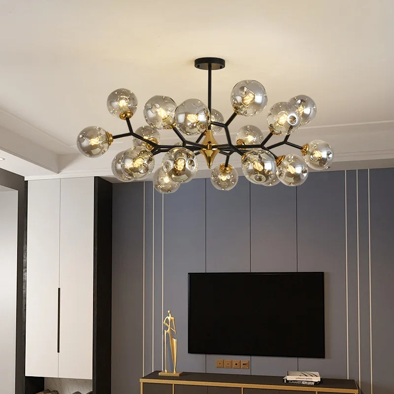 Moderner Kronleuchter aus Geblasenem Glas – Dimmbar, LED, Flush Mount für Wohn- und Essräume 4