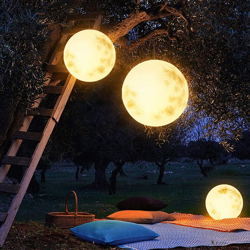 Mond Gartenlampe – LED Leuchtkugel in Mondform | Außenbeleuchtung für Garten & Terrasse