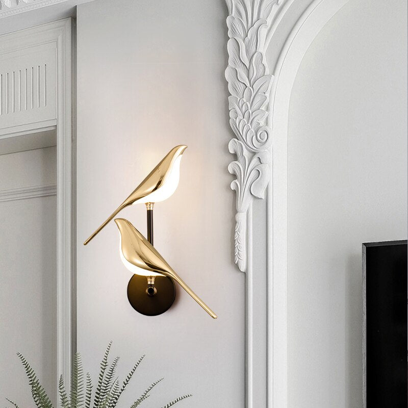 Vogel Wandleuchte – Moderne LED Lampe | Dekorative Innenbeleuchtung