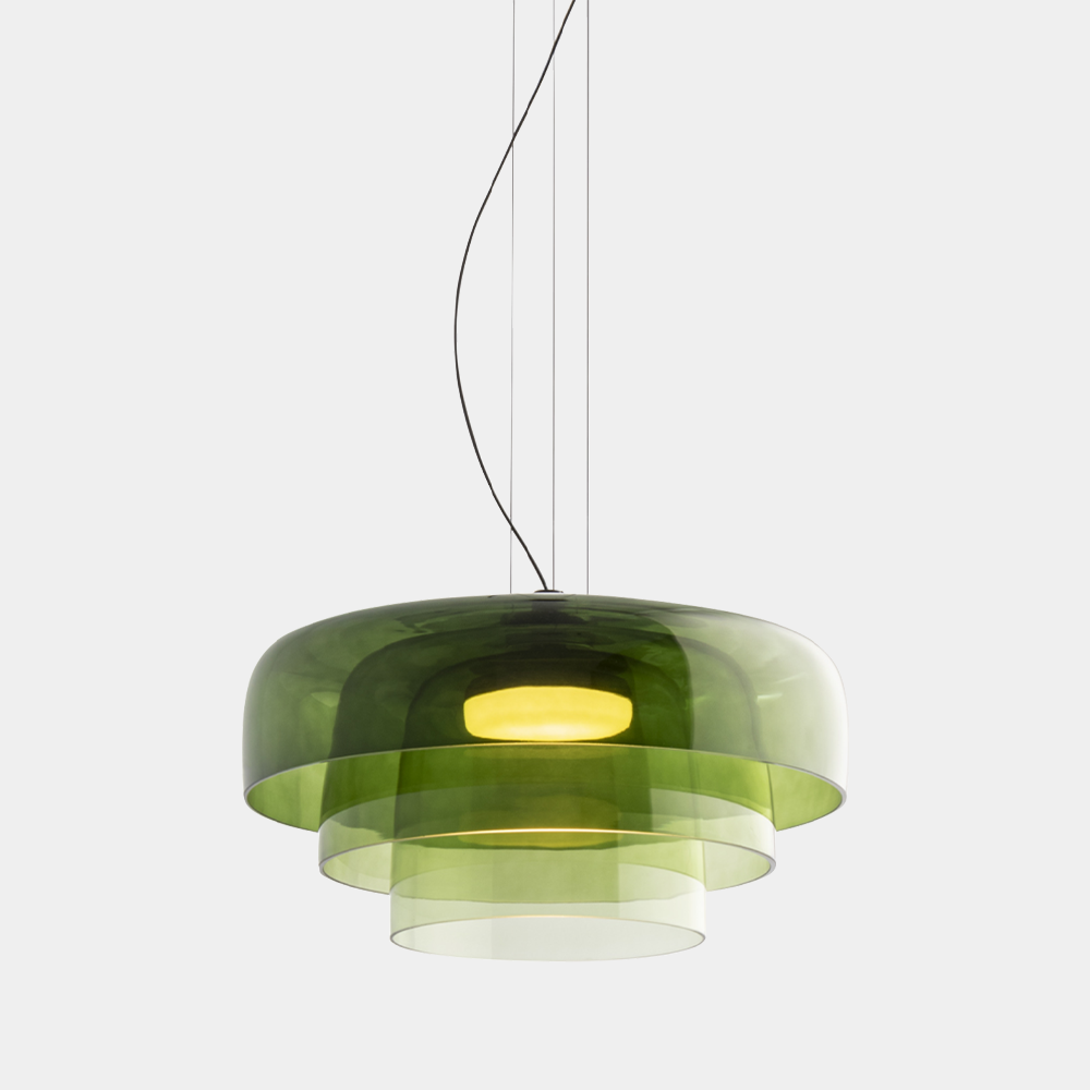 Nordic Pendelleuchte aus Glas und Metall – Hängelampe für Esszimmer und Küche, Einstellbare Hängelänge, Inklusive LED-Glühbirne 12