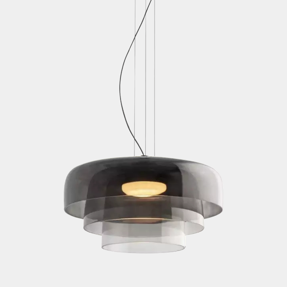 Nordic Pendelleuchte aus Glas und Metall – Hängelampe für Esszimmer und Küche, Einstellbare Hängelänge, Inklusive LED-Glühbirne 15