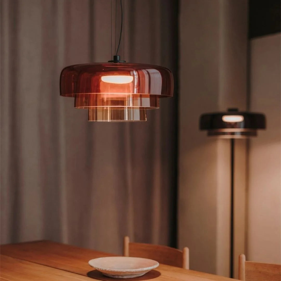 Nordic Pendelleuchte aus Glas und Metall – Hängelampe für Esszimmer und Küche, Einstellbare Hängelänge, Inklusive LED-Glühbirne 4