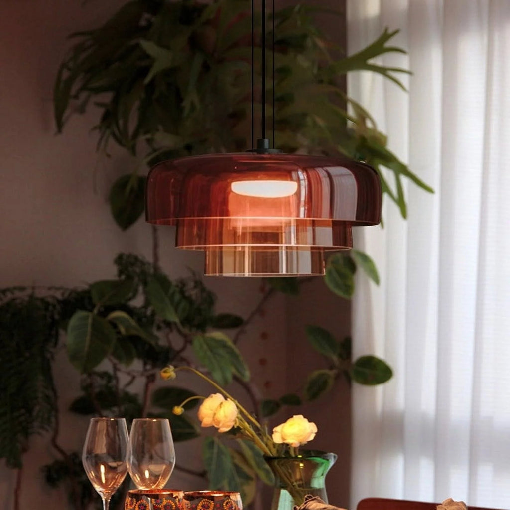 Nordic Pendelleuchte aus Glas und Metall – Hängelampe für Esszimmer und Küche, Einstellbare Hängelänge, Inklusive LED-Glühbirne 7