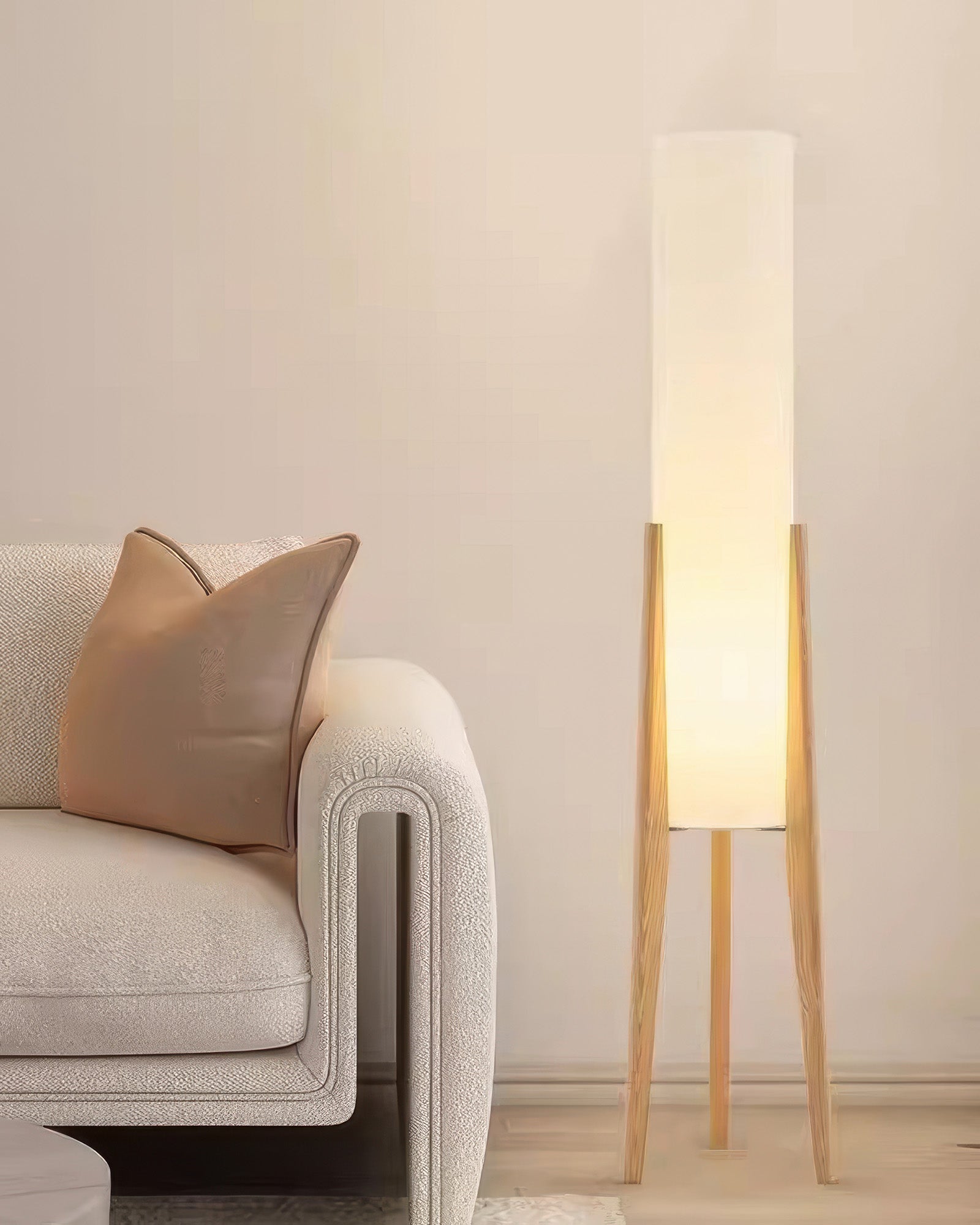 Walnuss Stehlampe – Massivholz Design | Moderne Innenbeleuchtung