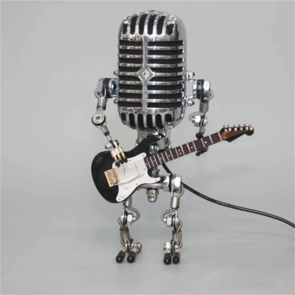 Roboter Tischleuchte Mit Gitarre Dimmbar – Stilvolle Lampe Für Schreibtisch Und Nachttisch 0