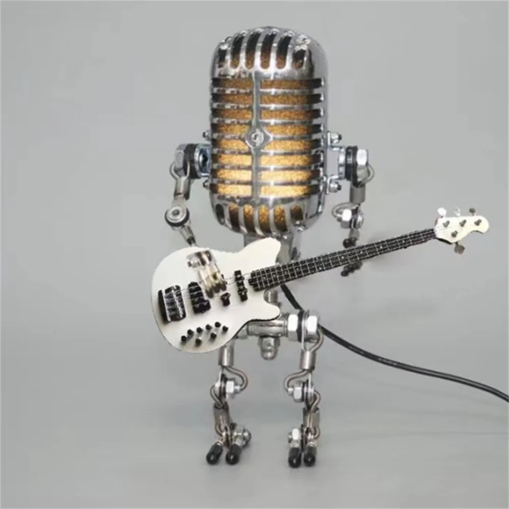 Roboter Tischleuchte Mit Gitarre Dimmbar – Stilvolle Lampe Für Schreibtisch Und Nachttisch 1