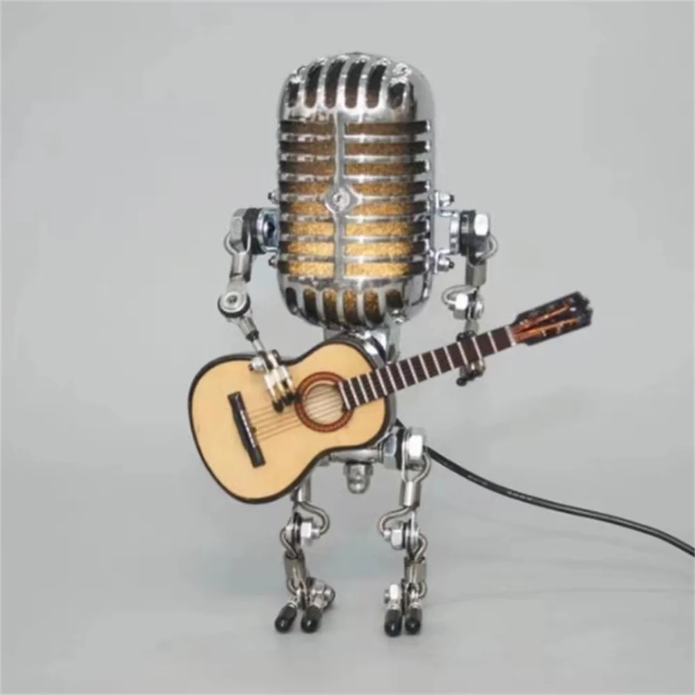 Roboter Tischleuchte Mit Gitarre Dimmbar – Stilvolle Lampe Für Schreibtisch Und Nachttisch 2