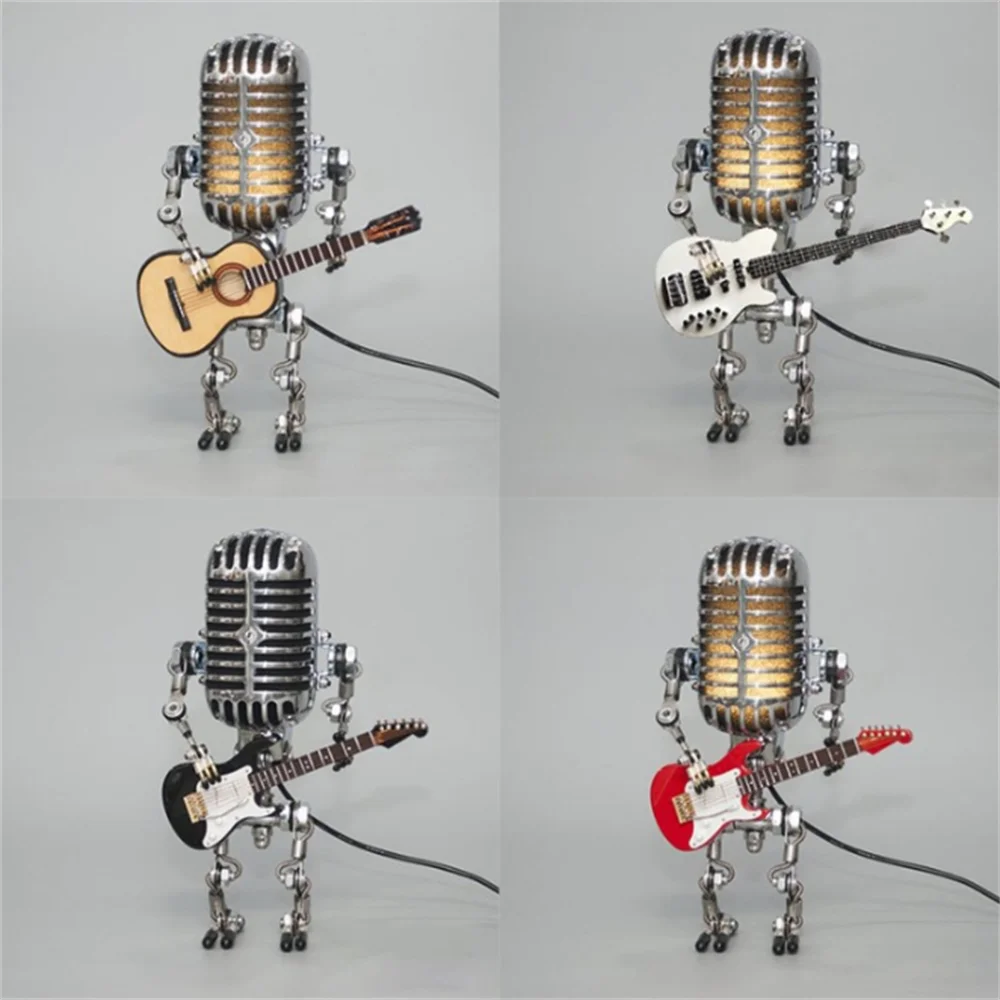 Roboter Tischleuchte Mit Gitarre Dimmbar – Stilvolle Lampe Für Schreibtisch Und Nachttisch 5