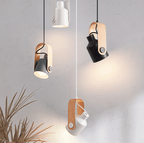 Skandinavische Hängelampe aus Holz und Metall für Esstisch – Elegante Pendelleuchte mit Minimalistischem Design 0