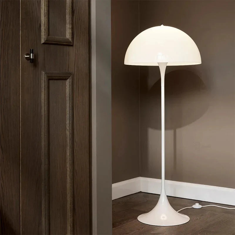 Skandinavische LED Stehleuchte im Pilzdesign – Elegante Acryl Stehlampe für Gemütliche Beleuchtung, 50 cm Durchmesser, 130 cm hoch 0