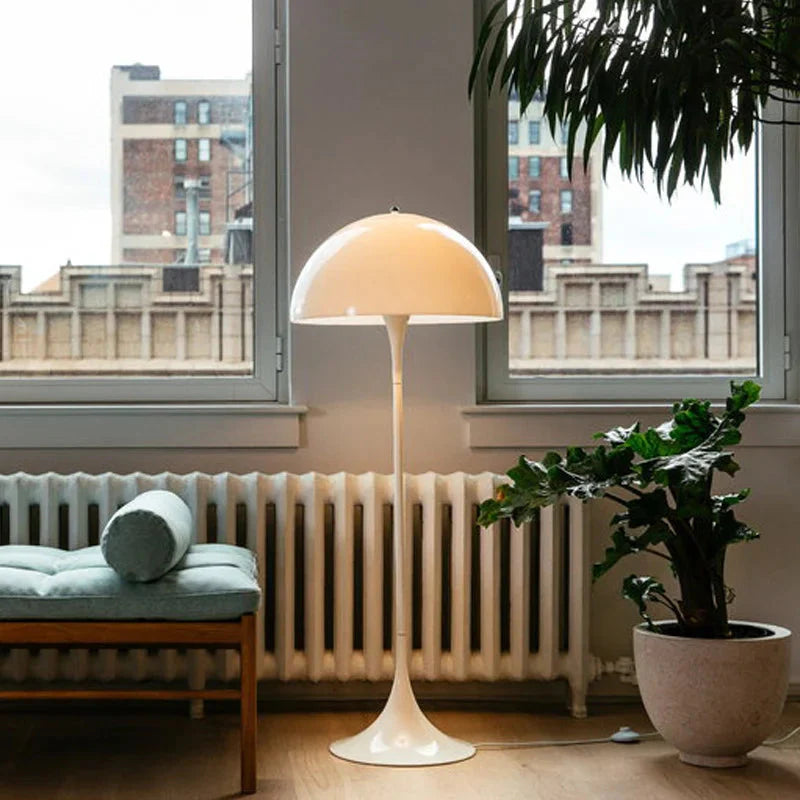 Skandinavische LED Stehleuchte im Pilzdesign – Elegante Acryl Stehlampe für Gemütliche Beleuchtung, 50 cm Durchmesser, 130 cm hoch 1