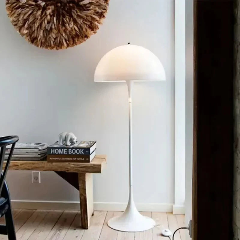 Skandinavische LED Stehleuchte im Pilzdesign – Elegante Acryl Stehlampe für Gemütliche Beleuchtung, 50 cm Durchmesser, 130 cm hoch 2