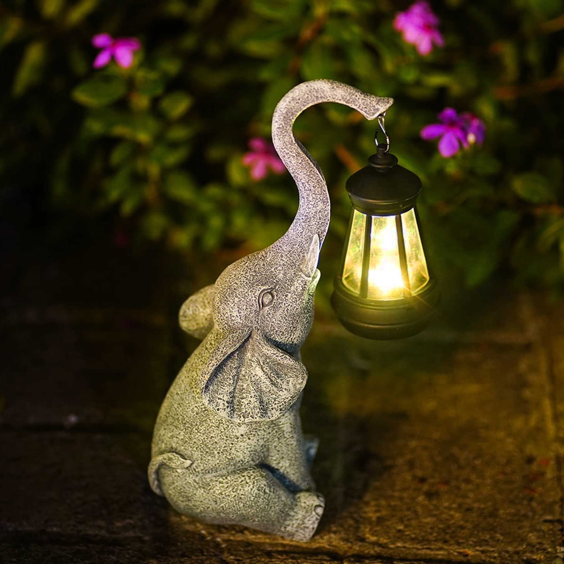 Solarbetriebene Gartenlampe in Elefantenform – Charmante Garten Lampe für Innen und Außen mit Warmem Licht 2