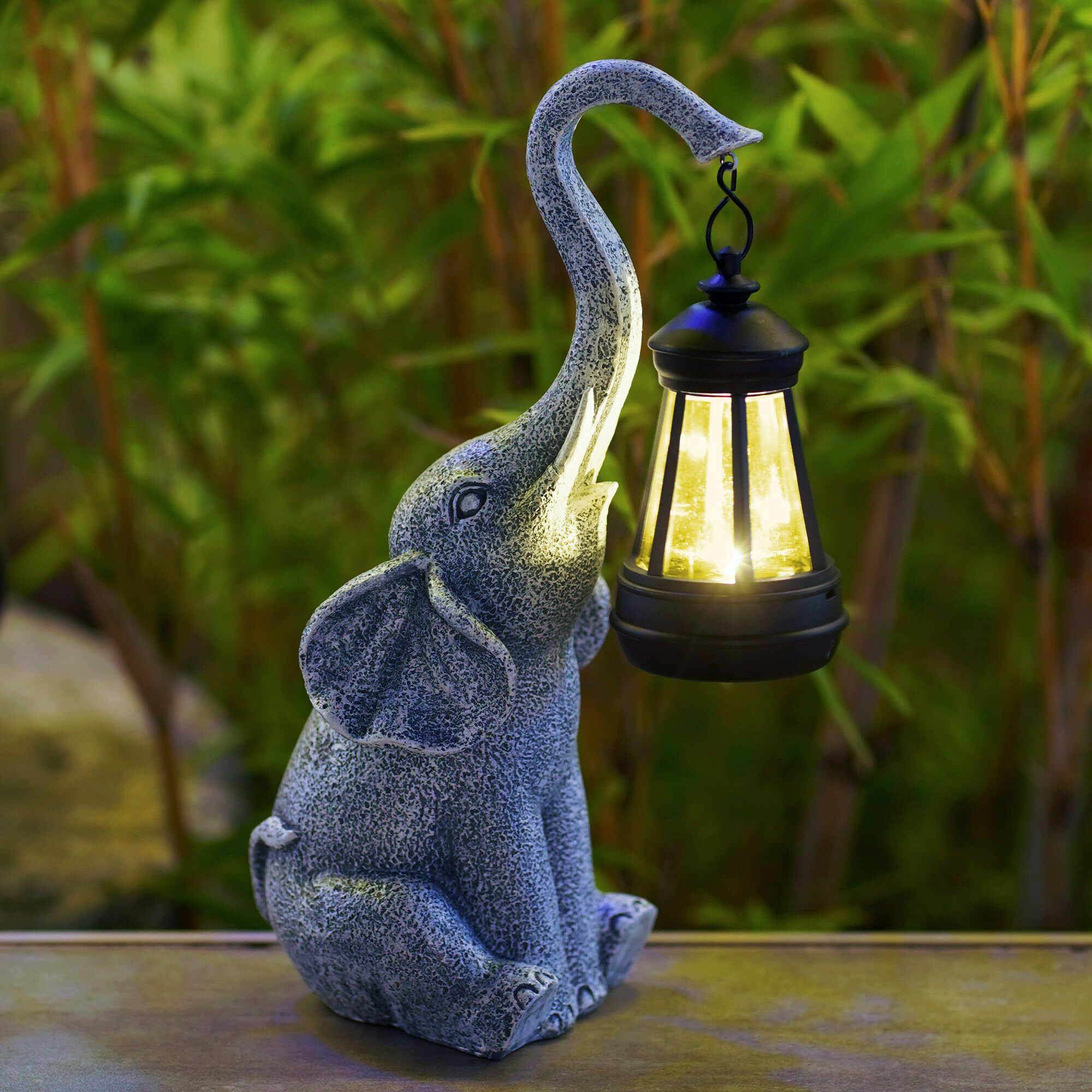 Solarbetriebene Gartenlampe in Elefantenform – Charmante Garten Lampe für Innen und Außen mit Warmem Licht 3