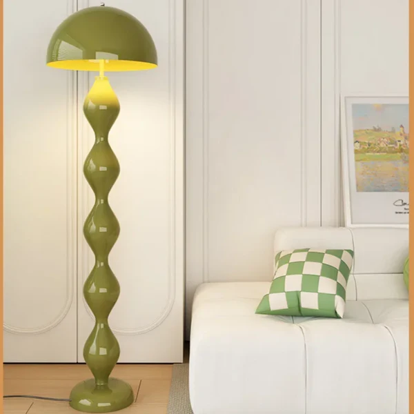 Stehlampe LED mit Dimmer und Höhenverstellung – Cremefarbene Bogenlampe für Wohnzimmer und stilvolle Beleuchtung 3