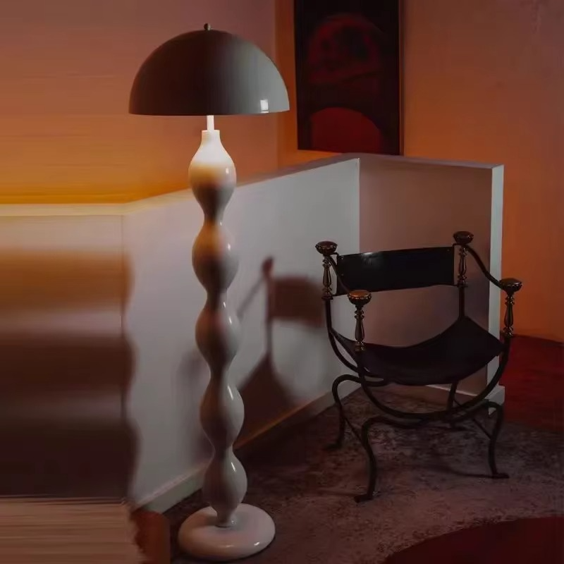 Stehlampe LED mit Dimmer und Höhenverstellung – Cremefarbene Bogenlampe für Wohnzimmer und stilvolle Beleuchtung 8