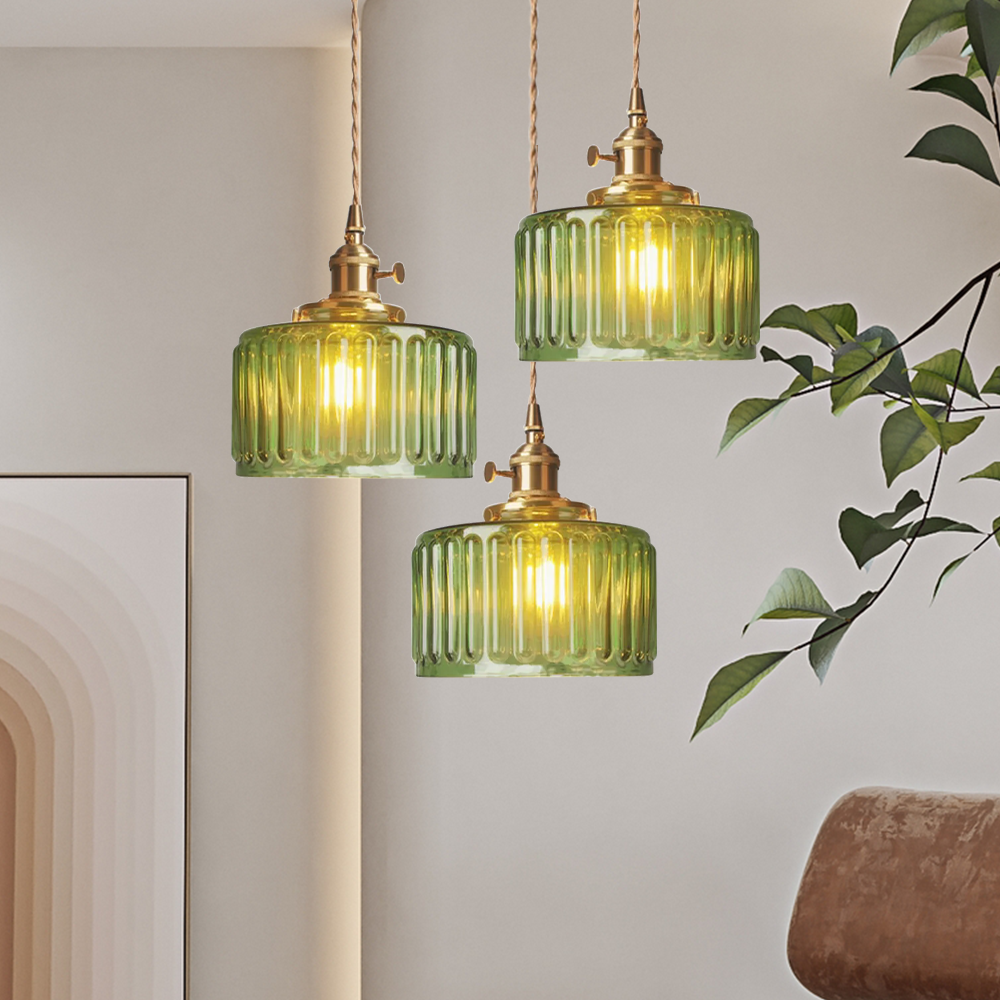 Vintage Hängeleuchte aus Zylinderglas – Verstellbare Pendelleuchte für Esszimmer und Wohnzimmer, Elegante Hängelampe mit Warmem Licht 3