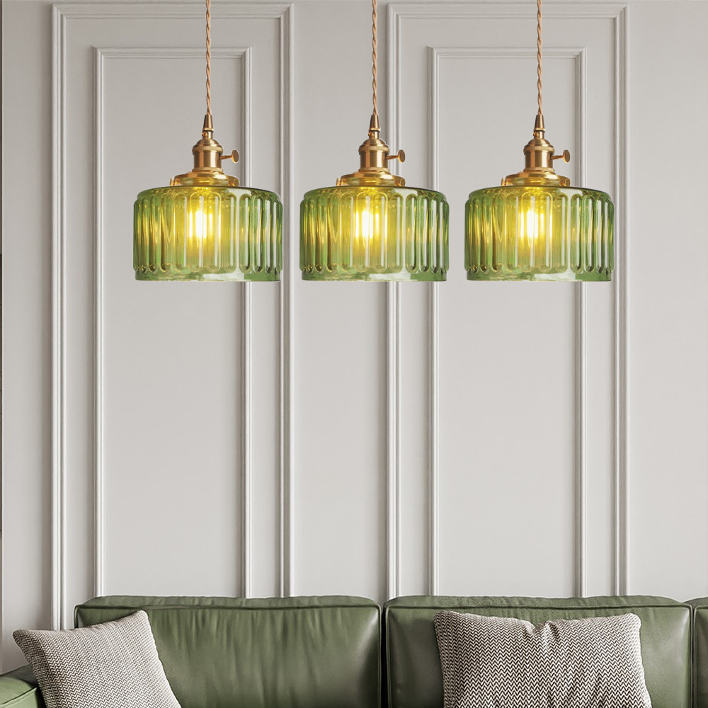 Vintage Hängeleuchte aus Zylinderglas – Verstellbare Pendelleuchte für Esszimmer und Wohnzimmer, Elegante Hängelampe mit Warmem Licht 5