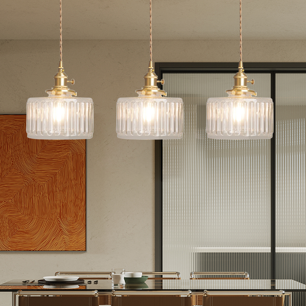 Vintage Hängeleuchte aus Zylinderglas – Verstellbare Pendelleuchte für Esszimmer und Wohnzimmer, Elegante Hängelampe mit Warmem Licht 9